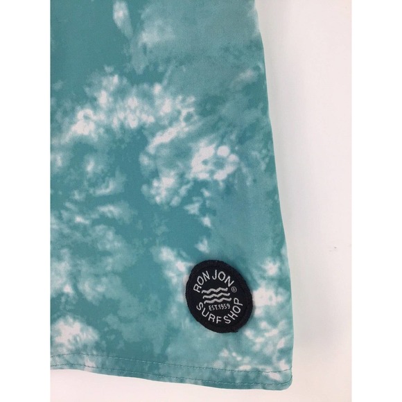 Ron Jon Surf Shop Mens Board Shorts Size 33 Swim Suit Skim Skate Trunks Green - Picture 12 of 14